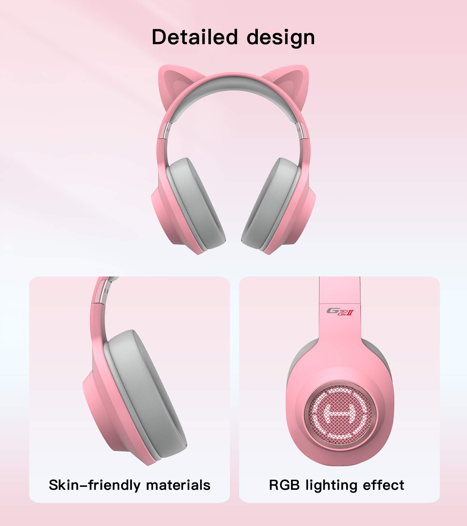 Buy HECATE by Edifier G2 II Pink Gaming Headset USB Wired Cat Ear