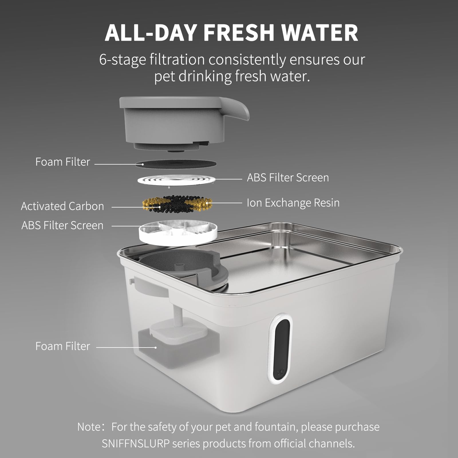 Fuente de agua para perros de acero inoxidable, 270 onzas/2.1 galones/8 litros, fuente de agua para mascotas para gatos y perros, fuente de agua para mascotas con gran capacidad, gran