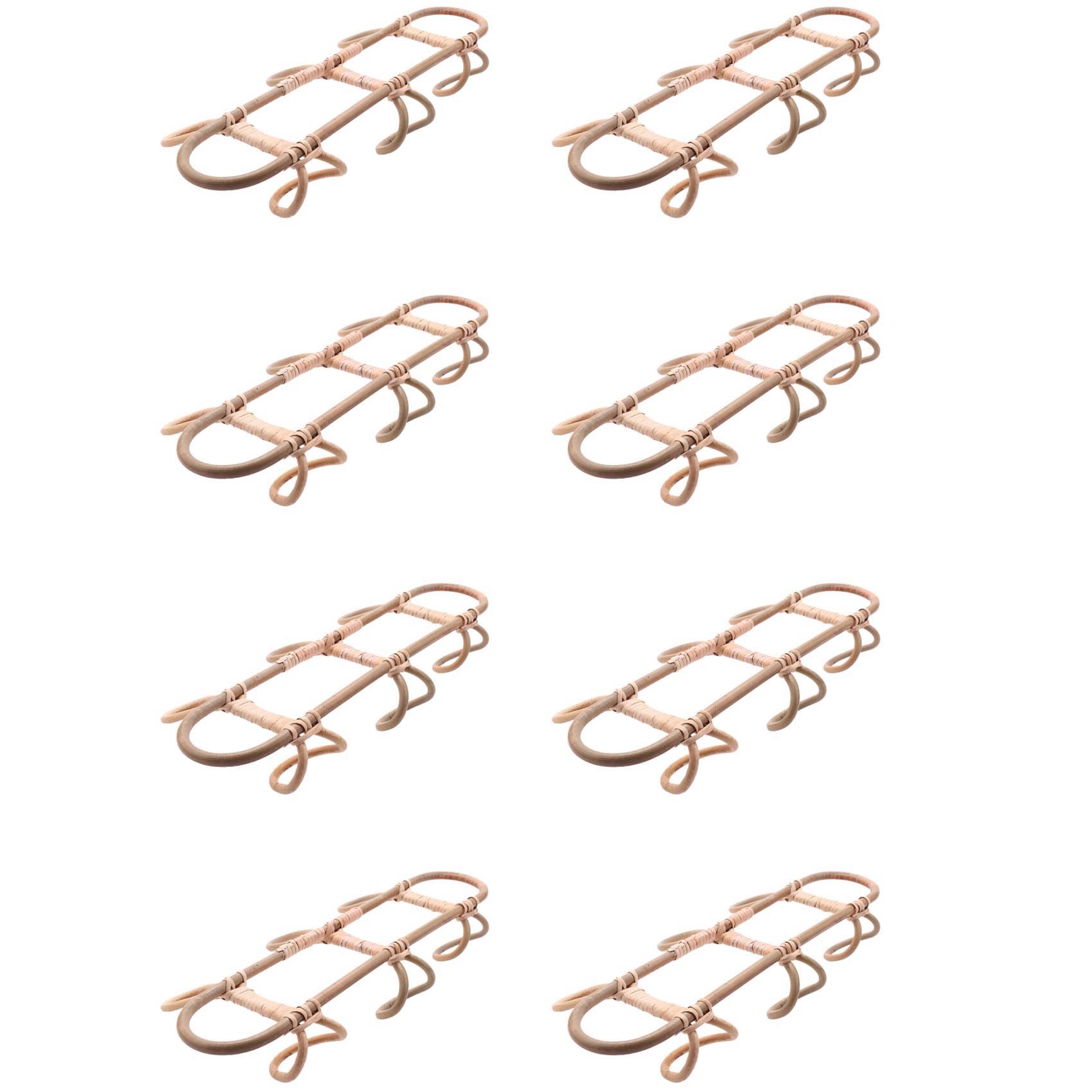 Hndhbfgrt 8X Rattan Wall Hooks Kids Garments Organizer Rack Clothes Hat Hanging Hook Rattan Hanger Kids Room Decor Hanger