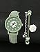 Imagen de Disparatte Reloj Mujer Verde con Diseño Margarita y Pulsera a Juego