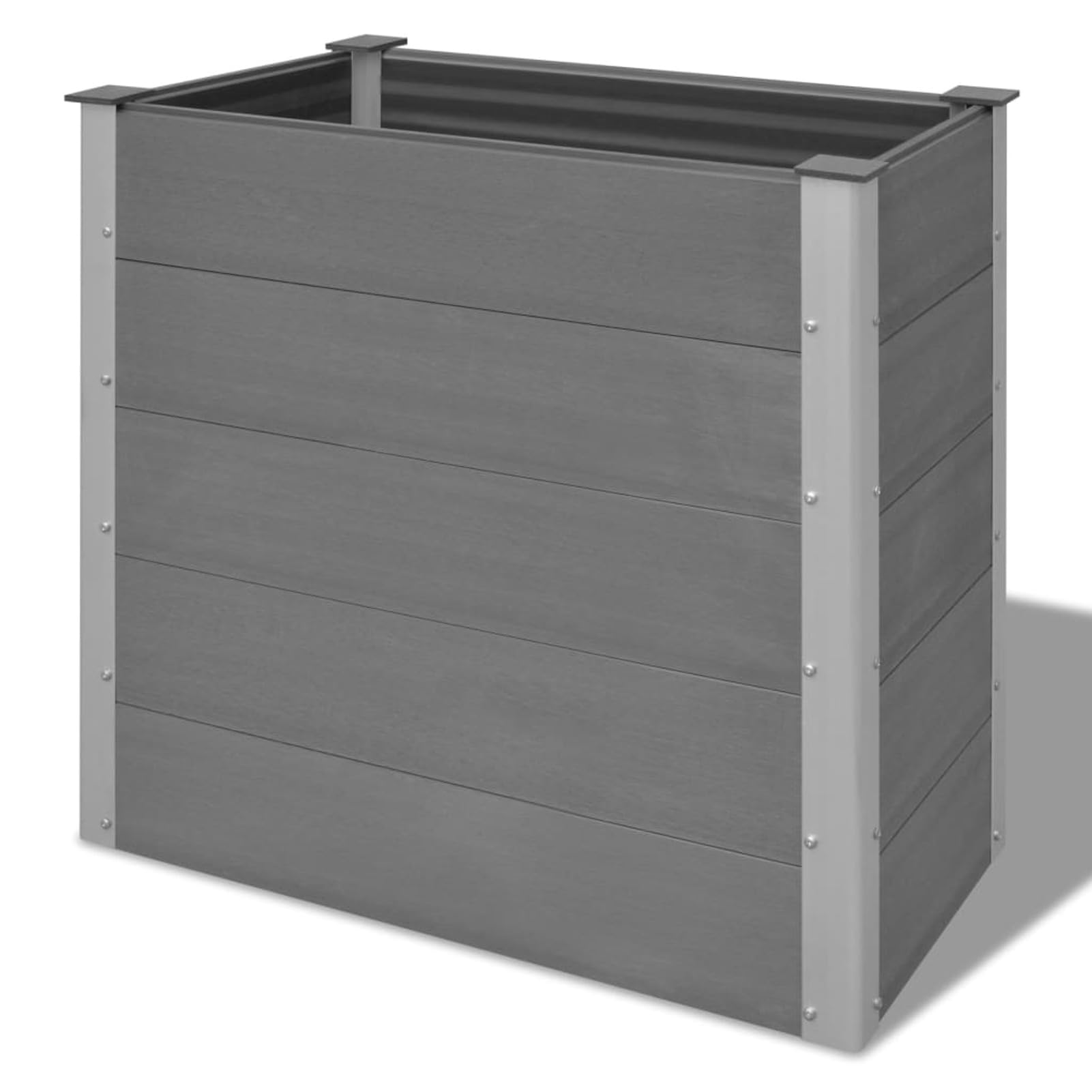ARKEM Arriate de WPC Gris Jardinera Rectangular Traviesas De Madera para Jardin 100x50x91 cm
