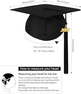 Newrara Graduation Unisex Matte Adult Graduation Cap with Tassel