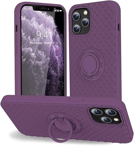 TISOOG Funda compatible con iPhone 12 Pro Max Linda serie Dragon Scale con forro de microfibra suave antiarañazos y soporte de anillo, funda