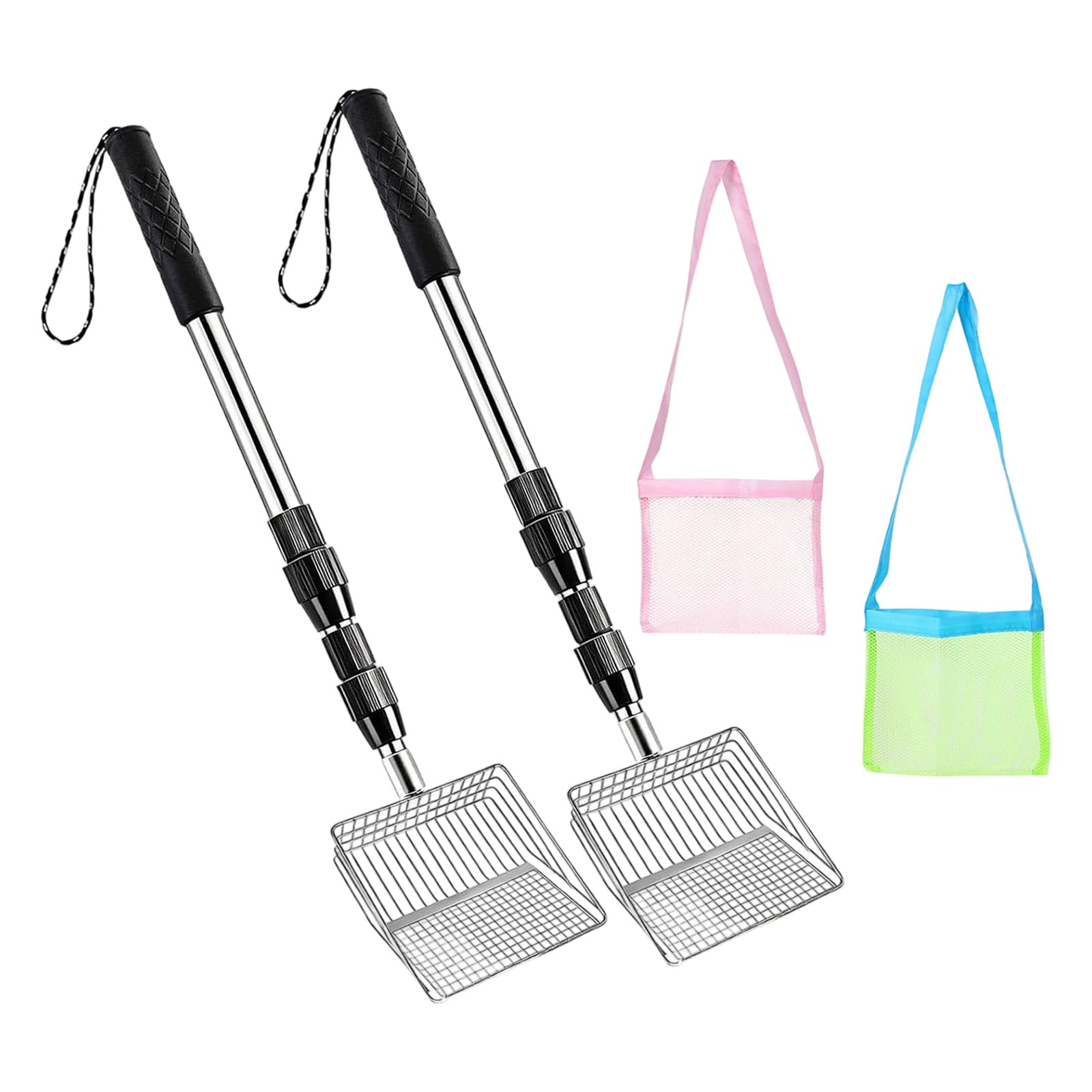 Tamiz de con Bolsas de Playa, tamiz de Dientes de Metal, Palas de, Pala para Recoger Conchas, Herramienta para Pala