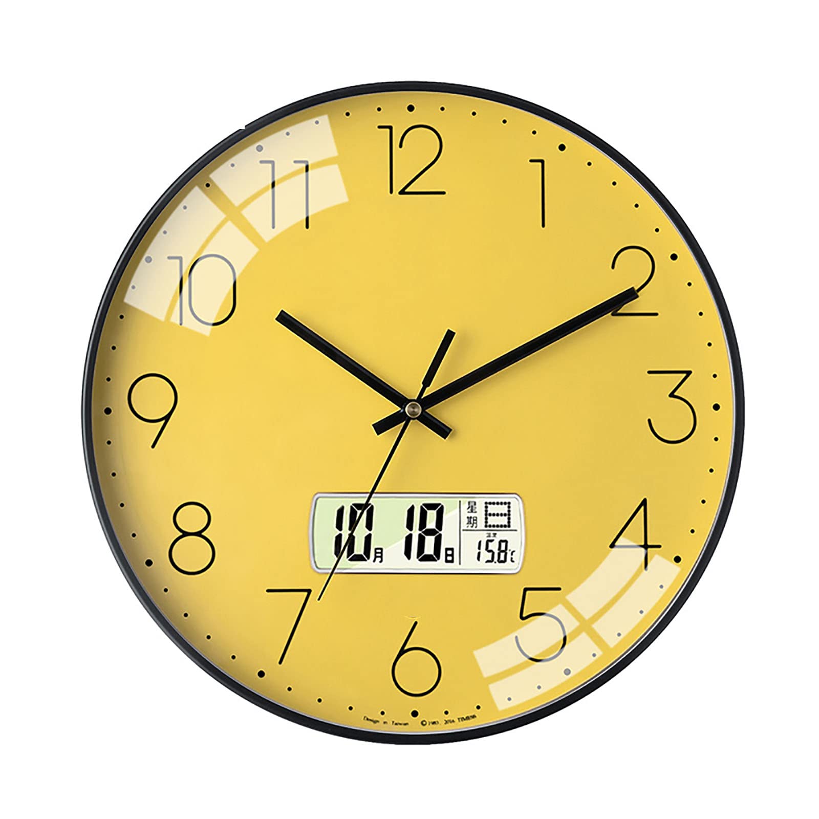 JATIBOSH Wall Clock Silent Non Ticking Quartz Outdoor Clock 14 Inch Round Easy to Read Battery Operated Hunging Clock for Home Office School Decor Clock (Battery Not Included)