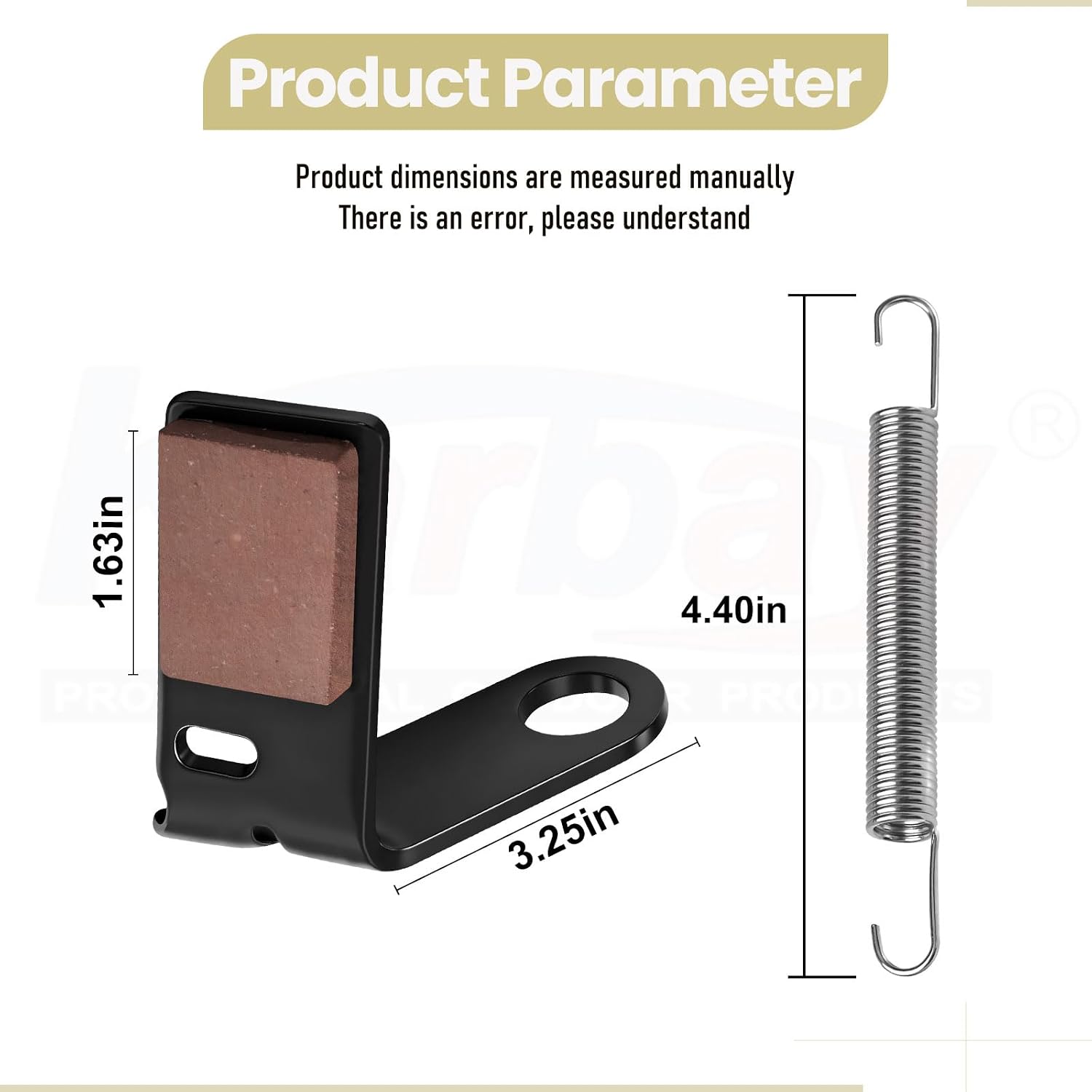 2 Set Brake Pad Kit GY21943B GX20494 GX20515 GX23240 for J-ohn Deere 42" L, D, X Series 100 105 115 100 110 120 125 130 Tractors & Lawn Mower - with Retainer & Torsion Spring