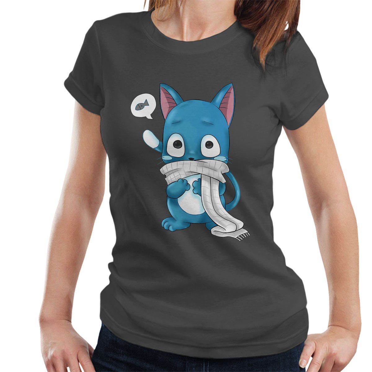 Cloud City 7 Women's Charcoal Happy Fairy Tail T-Shirt