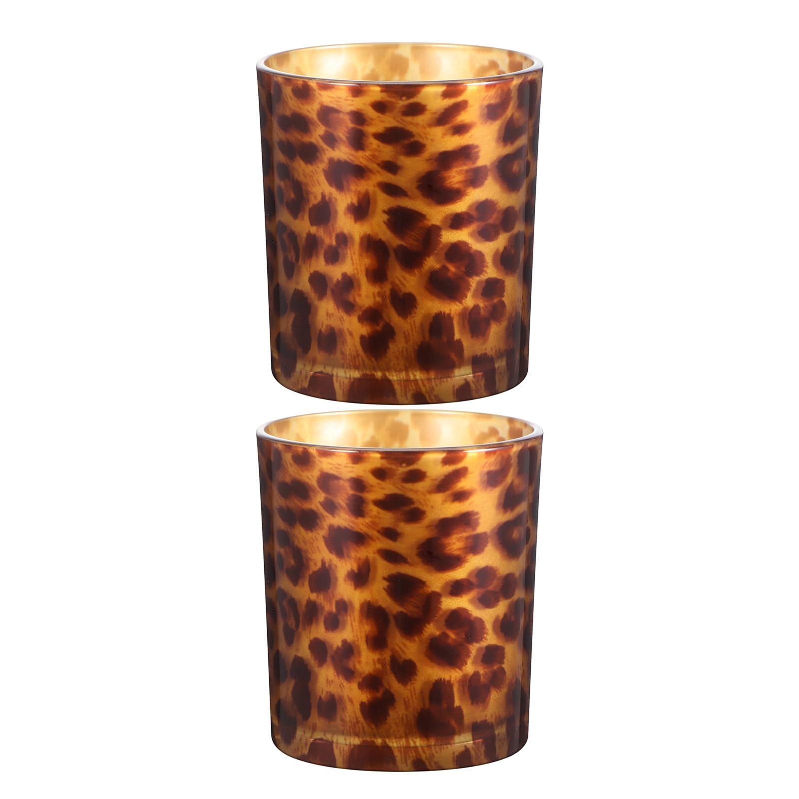 2 portavelas de Cristal con Forma de Leopardo, portavelas votivas, candelabro de Mesa único para Bodas, Fiestas y centros de Mesa navideños.