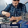 WORKPRO WP200530 Profesyonel Manyetik Hassas Tornavida Seti, CR-V Çelik, 10 Parça, PH/SL/Torx Uçlu, Kaymaz Saplı, Şeffaf Taşıma Kutulu