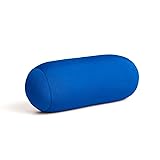 Cushie Pillows Super Tiny 3.5 inches x 8 inches Microbead Bolster Squishy/Flexible/Extremely Comfortable Roll Pillow (Blue)