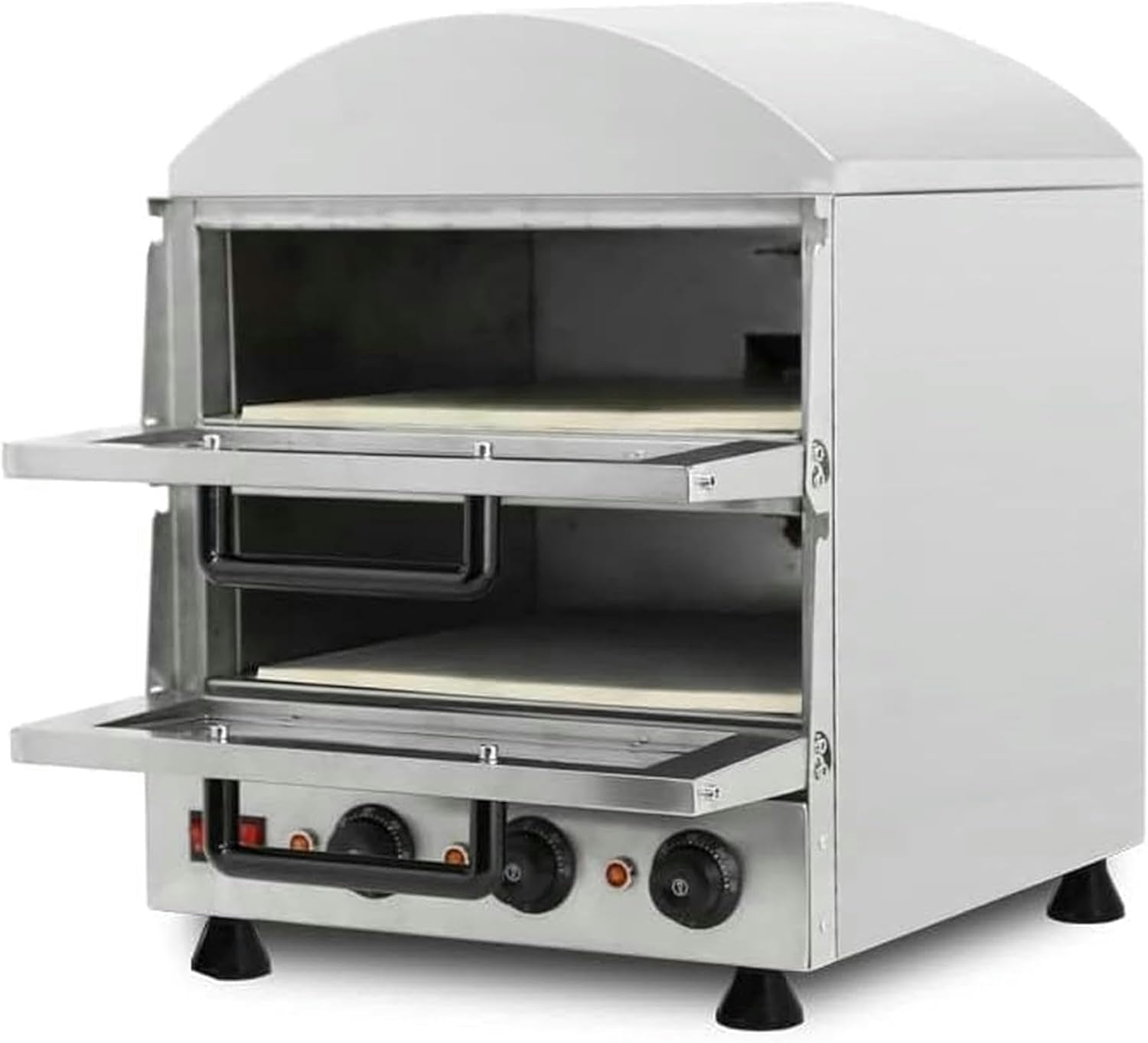 Electric Pizza Stove with Explosion-Proof Light and Cooling Hole, Temperature Control of 50-350 ℃, Stainless Steel Countertop Structure, Suitable for Restaurants and Parties