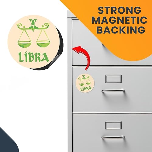 Miniatura 7 de Magnet Me Up Libra - Calcomanía magnética con signo del zodiaco para nevera, 5 pulgadas, redonda, colección Cool perfecta para refrigerador,