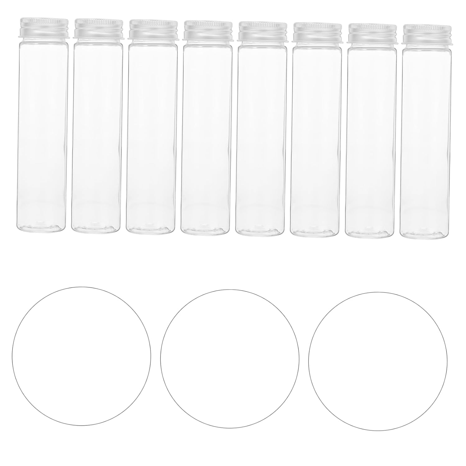 16pcs Plastic Test Tubes Caps Vials for Lab Science and Pharmaceutical Use
