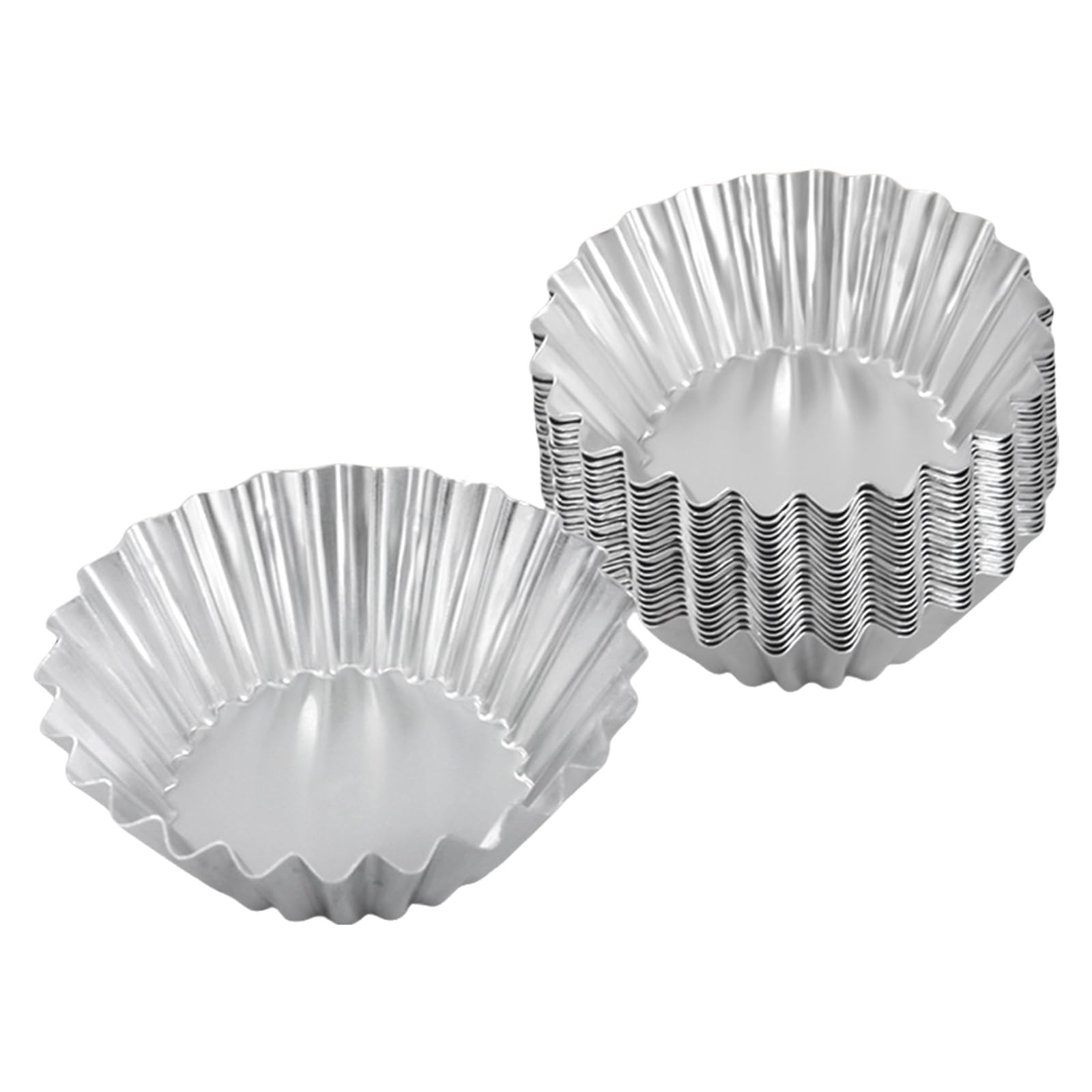 Xinsheinelry 20Pcs Eggs Tart Molds Aluminium Small Tart Pans Small Cupcake Cake Muffins Cookie Molds Baking Cups for Baking Aluminium Pans