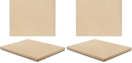 Miniatura 9 de Unicook, piedra de cerámica resistente para pizzas, piedra para hornear, pizzera, perfecta para horno, asador y parrilla, resistencia a los choques