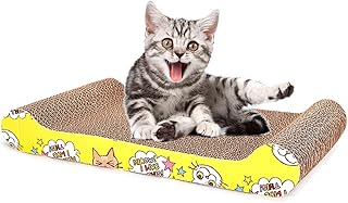 Ancid Cardboard Cat Scratcher, Cat Scratcher Cardboard with Catnip, Recycle Corrugated Cat Scratching Pad Reversible Replacement Scratcher Pad Lounge Sofa Bed