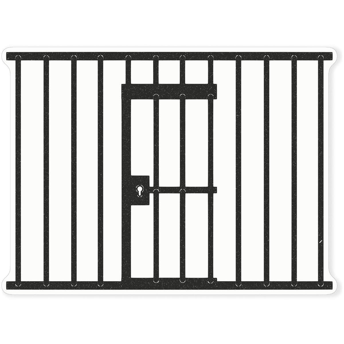 Azeeda Large 460mm 'Jail Bars' Clear Static Window Cling Sticker/Decal (Black) (WC00061194)