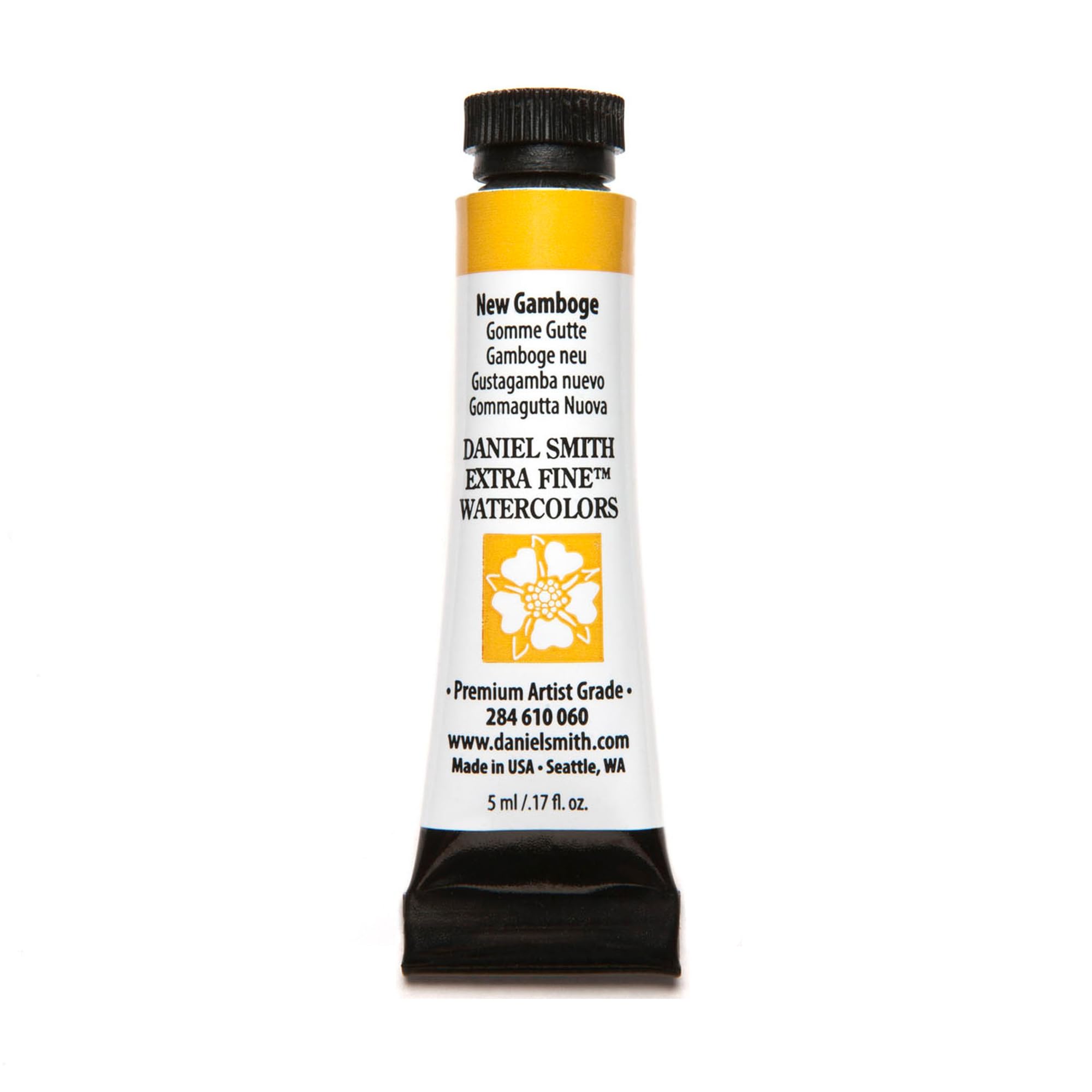 Daniel Smith Extra Fine Watercolor Paint, 5ml Tube, New Gamboge, 284610060, 0.17 Fl Oz (Pack of 1)