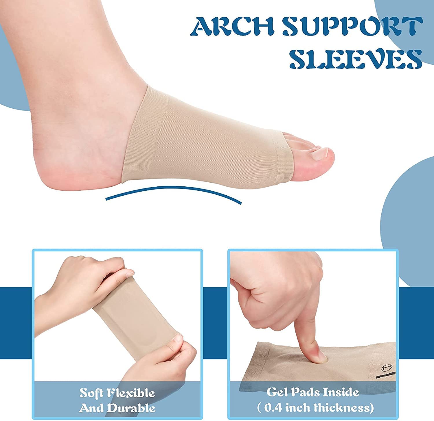 Aegon Flat Foot Arch Support for Men & Women | Medial Arch Support for Flat Feet Correction Sleeve with Cushion | Plantar Fasciitis Leg Foot Pain Relief Product | Foot Care for Orthopedic Shoes Slippers, Free Size - 1 Pair Aegon Flat Foot Arch Support for Men & Women | Medial Arch Support for Flat Feet Correction Sleeve with Cushion | Plantar Fasciitis Leg Foot Pain Relief Product | Foot Care for Orthopedic Shoes Slippers, Free Size - 1 Pair