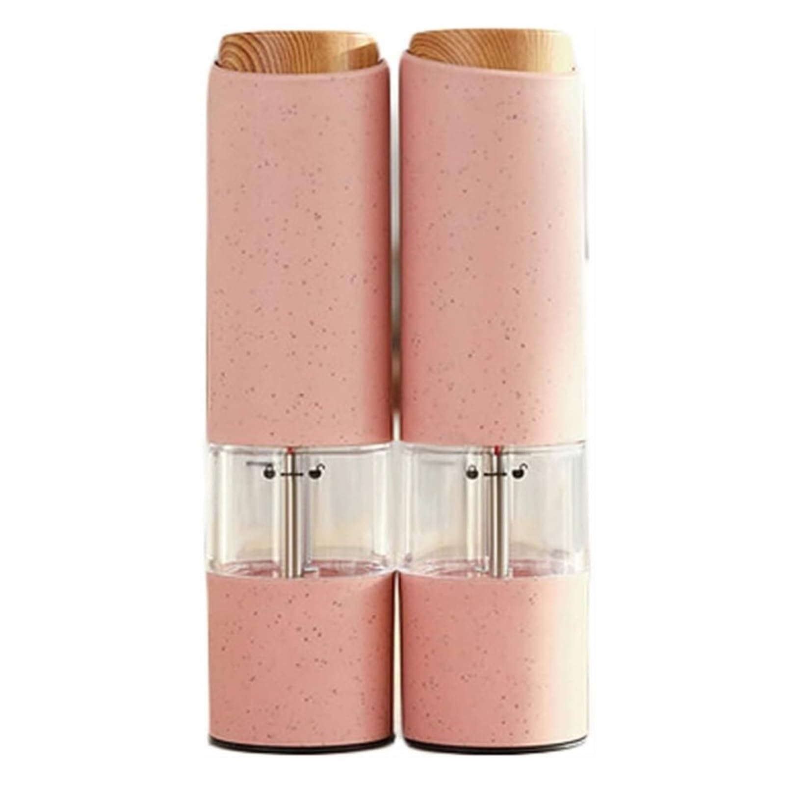 MłYnek Soli Zestaw Elektrycznego Młynka Do Soli I Pieprzu Lampka LED Automatyczny Młynek Do Przypraw Z Możliwością Regulacji Grubości MłYnek Pieprzu(Pink,2pcs)