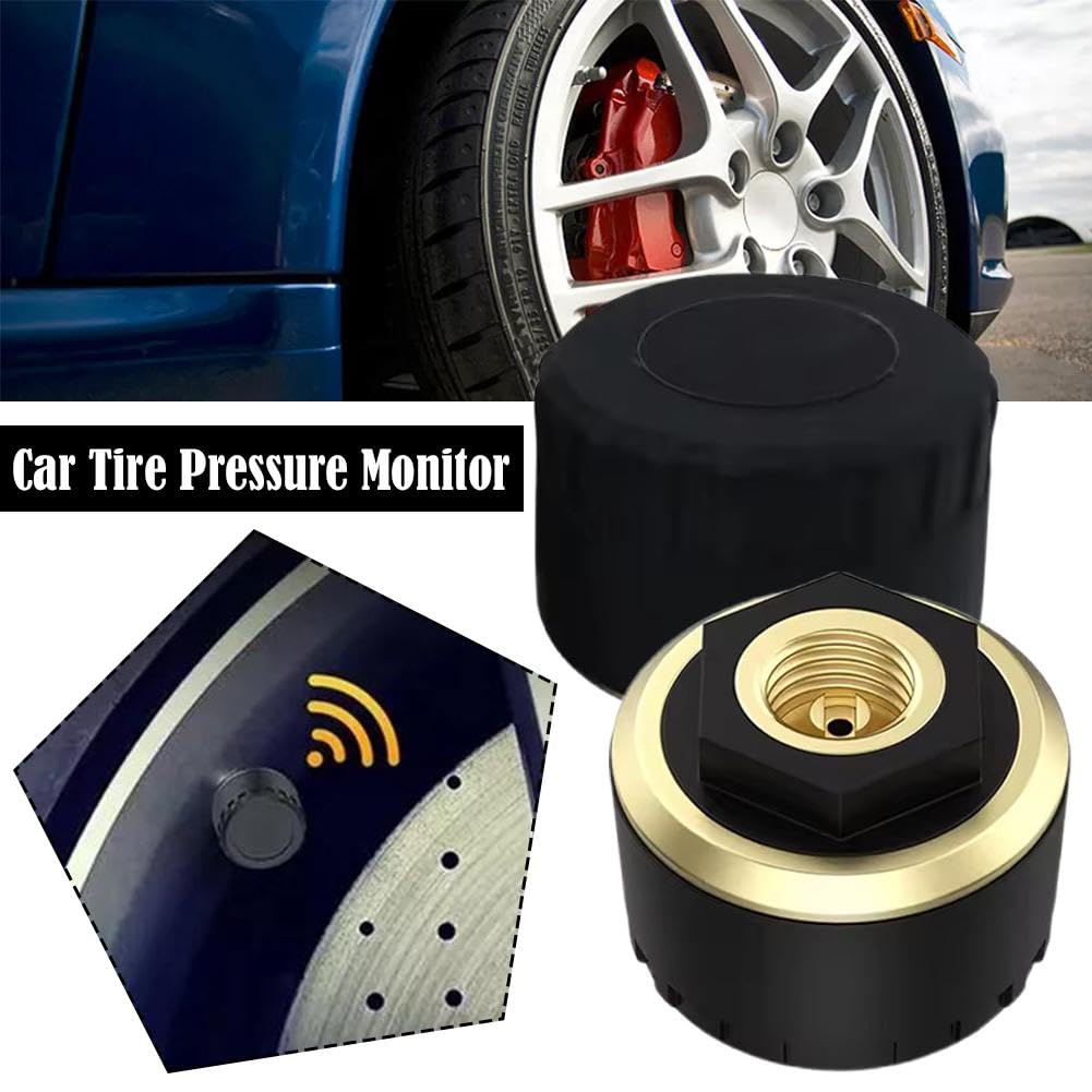 Système de surveillance de la pression des pneus, capteur de pression des pneus TPMS sans fil Bluetooth en temps réel pour voitures, vélos, moteurs, universel pour iOS Android (4 pièces)