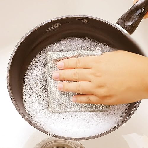 Miniatura 7 de Trapos multiusos para lavar platos, paños de alambre de metal para lavar platos, toallas limpias, trapos de limpieza de alambre de primera calidad,