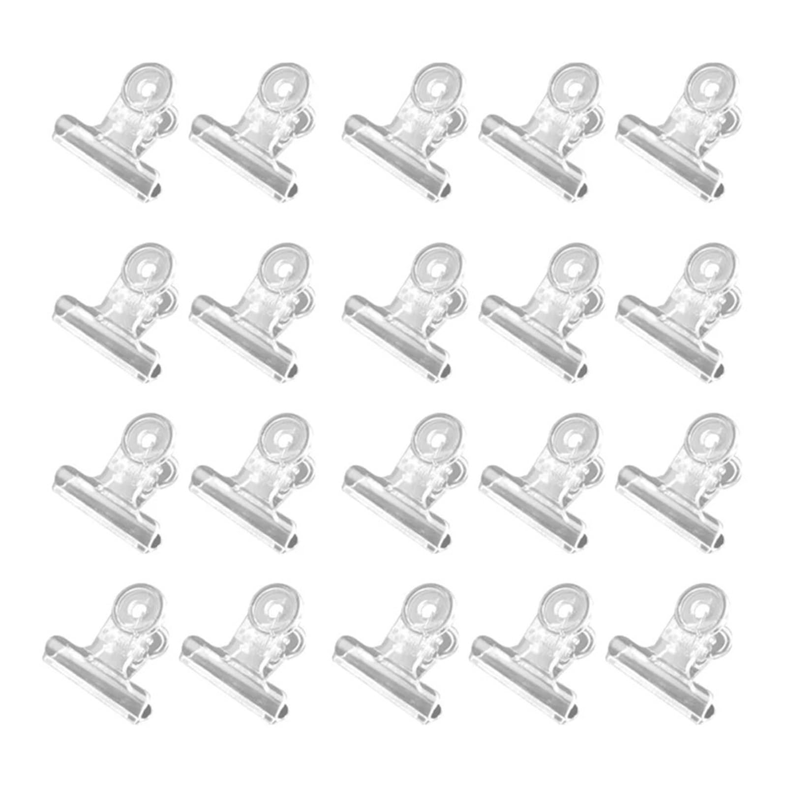 Binderclips 100 Stück Kunststoff-Bulldog-Clips | Kit Utility-Büroklammern Kit Scharnierklammern for den Heim- und Bürogebrauch, transparent