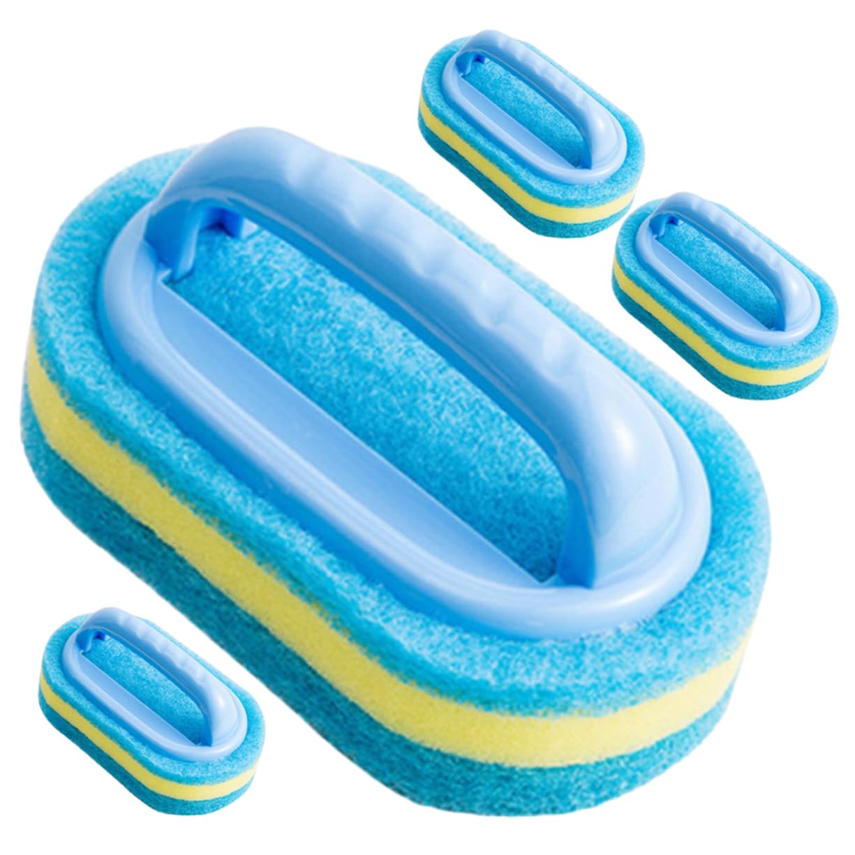 NULYLU Efficient Cleaning Brushes 4 Pack of Sponge for Dish Scrubbing Kitchen Sink Brush Dish Cleaning Tools