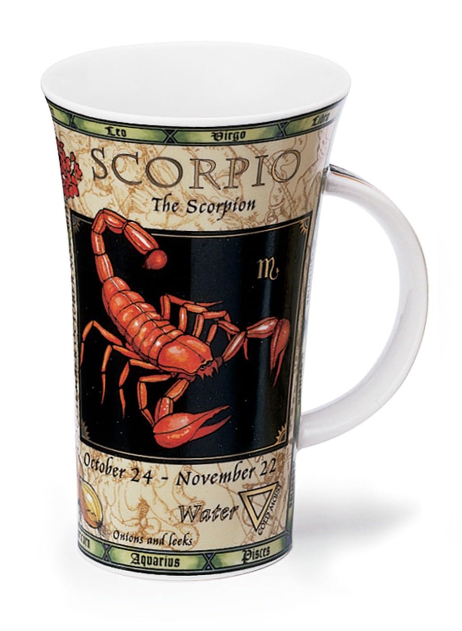 Dunnon Bone China Zodiac Scorpio Mug Glencoe Shape.