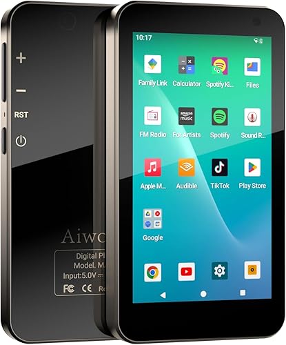 Reproductor MP3 de 160 GB con Bluetooth y WiFi, reproductor de música de transmisión de Android con Spotify, pantalla táctil portátil de 4 pulgadas,