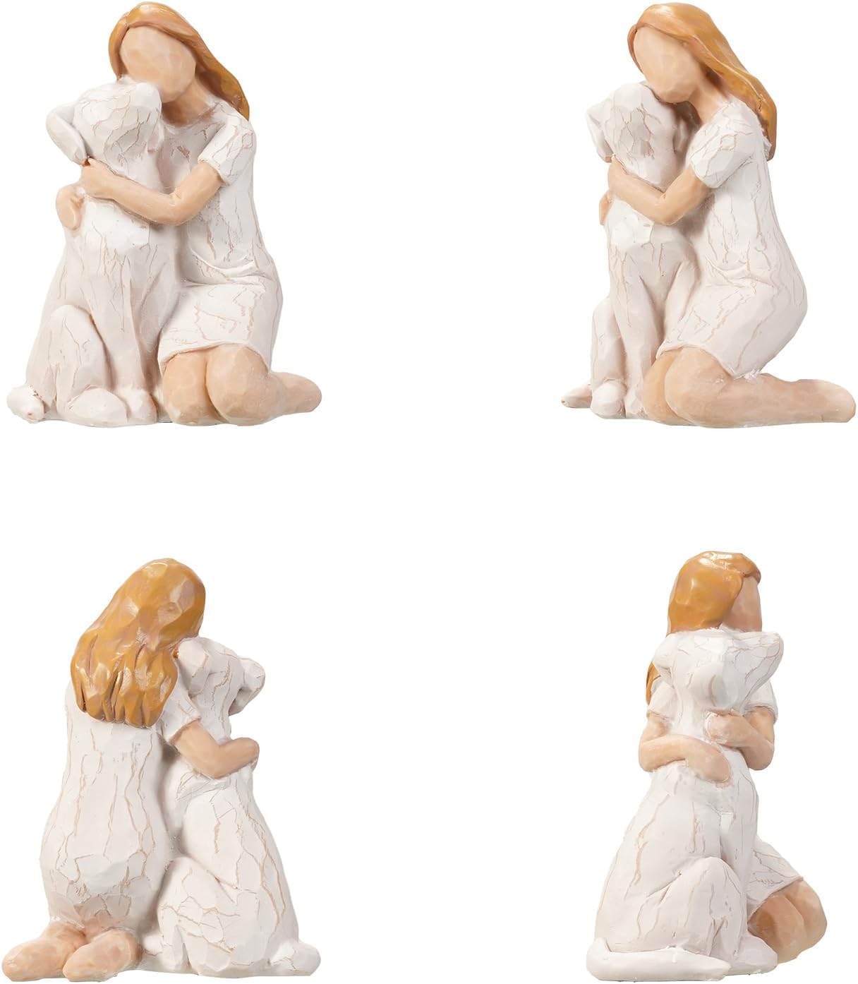 Girl with Dog Figurine, Child and Puppy Resin Statue, Cute Friendship Decor, Pet Lover Gift, Tabletop Home Decoration