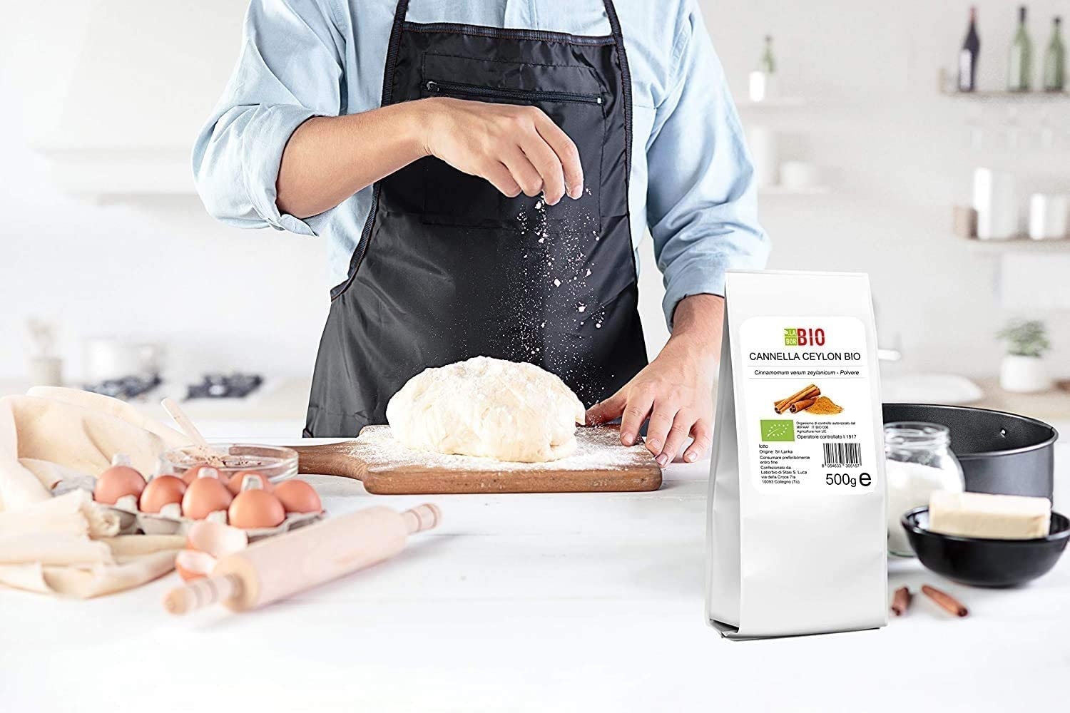 Cannella vera di Ceylon in Polvere Bio 500 g - 100% Naturale Vegan senza conservanti uso in cucina