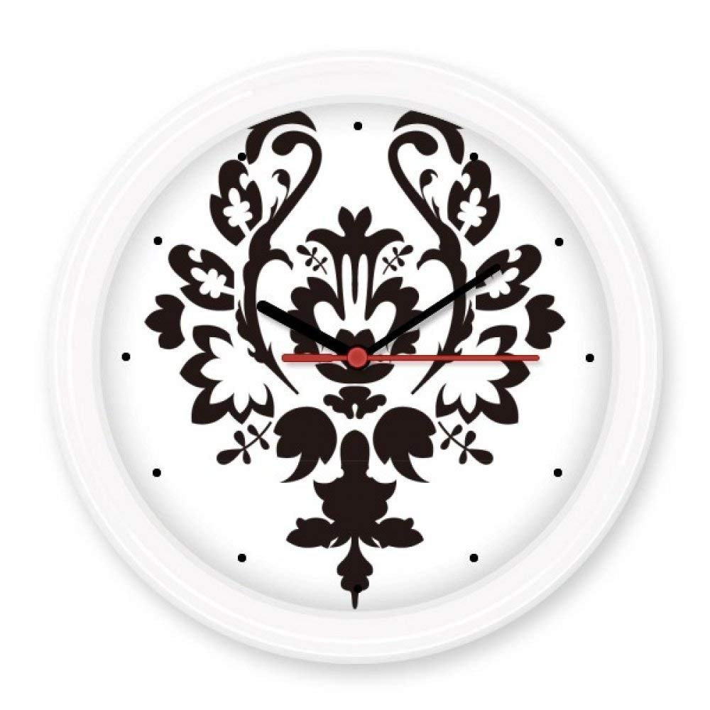 Horloge baroque moderne noire ronde avec mécanisme silencieux de luxe