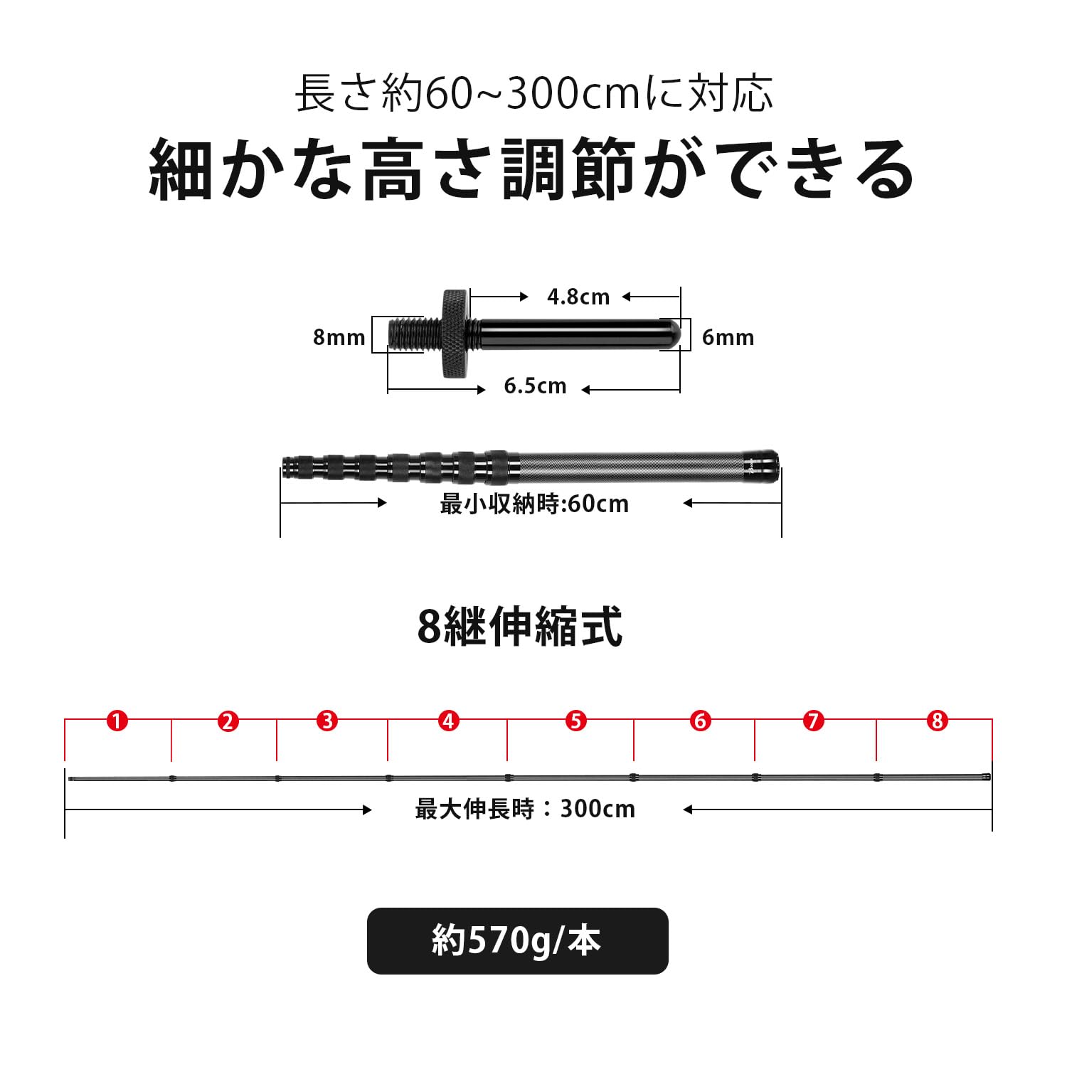 ●DOBEN カーボン タープポール テントポール 無段階調節 スライド伸縮式 Amazon | DOBEN カーボン タープポール テントポール シンシュク
