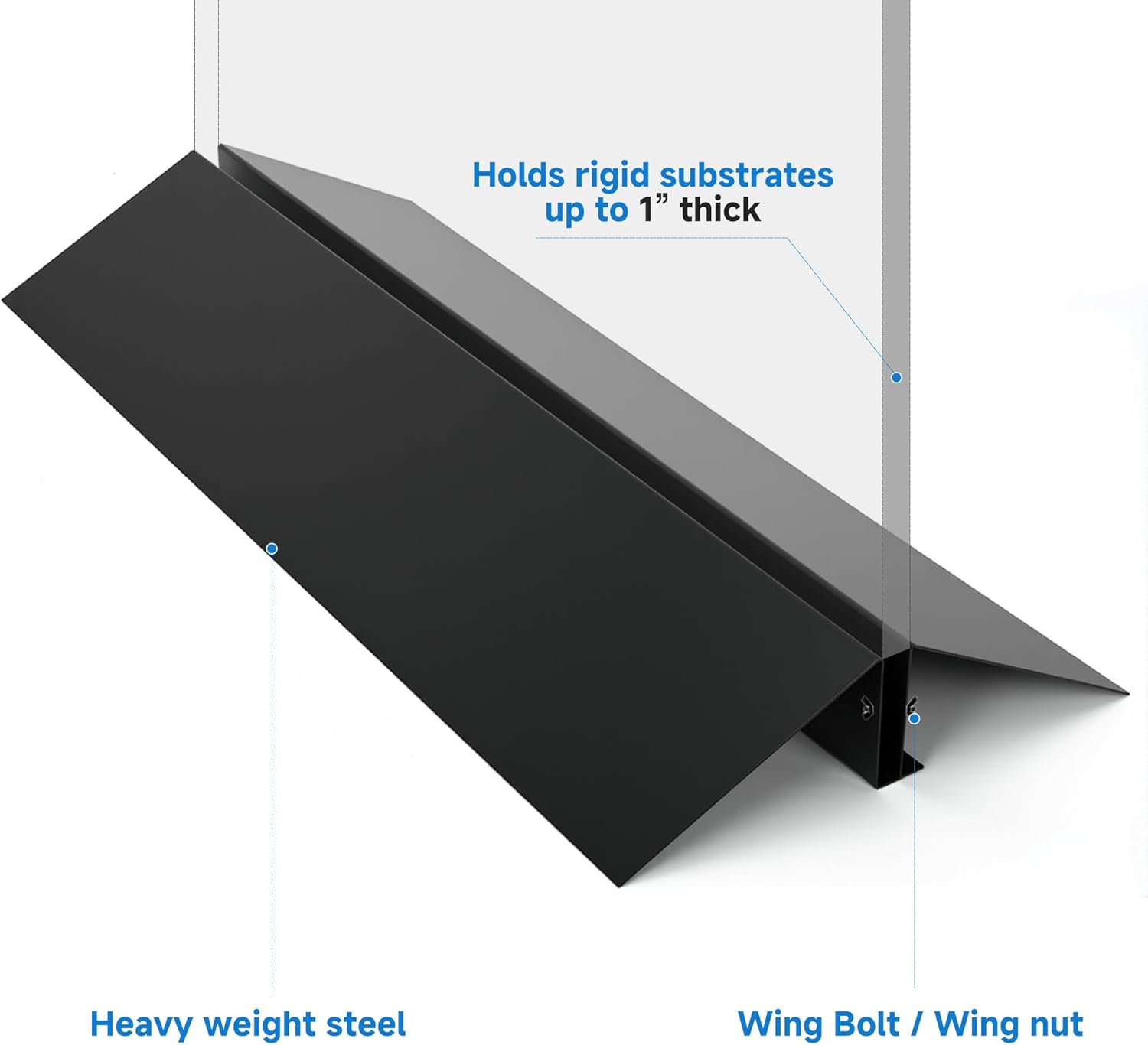 Heavy Duty Floor Standing Sign Holder Base Only – Metal Stand for 36" Wide Foam Board, Poster, Acrylic, Glass & Composite Signs up to 72" Tall – Perfect for Store Advertising & Displays