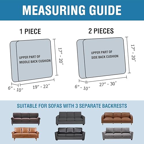 Miniatura 9 de H.VERSAILTEX Fundas de sofá jacquard para sofás de 3 cojines, 1 pieza, funda elástica para sofá, funda gruesa y suave antideslizante para sofá para