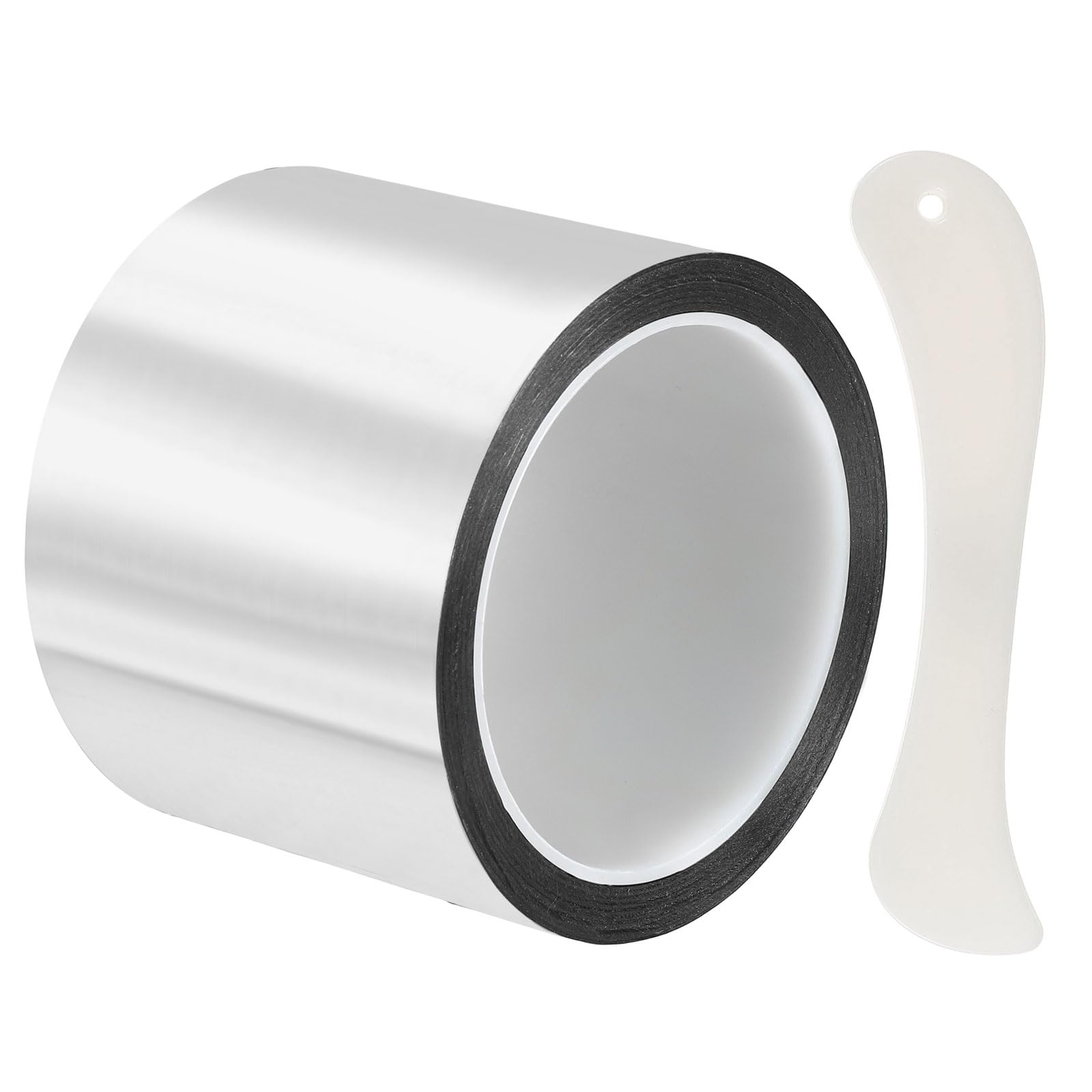 DEFANEX Metallic Mirror Tape (75mm x 50m, 0.05mm, Silver) Self Adhesive Duct Tape, for Wall Decoration Border DIY Gift Wrap