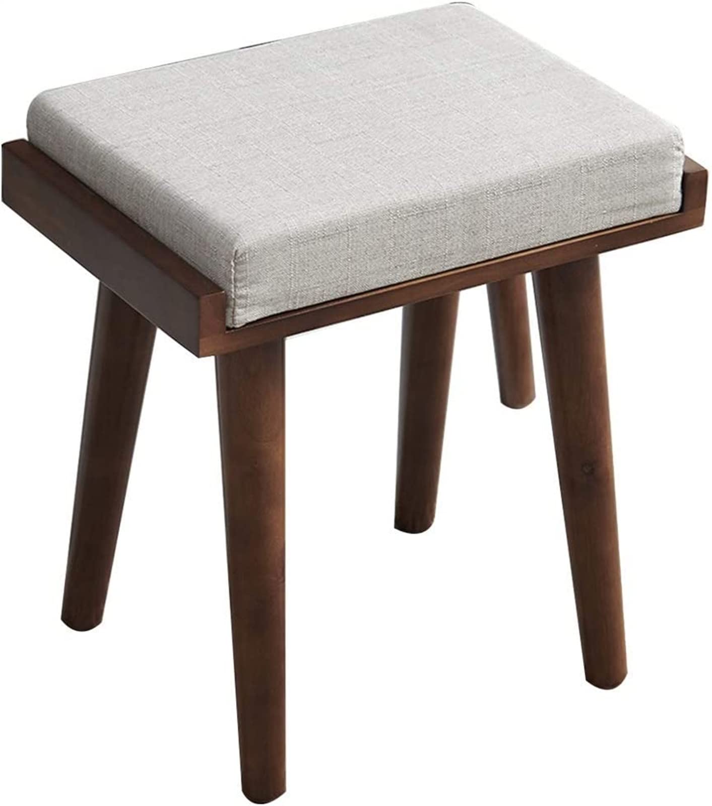 GRDDBZA Vanity Bench with Padded Cushion, Vanity Chair Benches Vanity Wooden Makeup Stool Bedroom Dressing Stool Vanity Bench Small Dining Stool Porch Stool for Shoe Replacement(Brown), 40x28x40cm