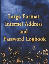 Large Format Internet Address and Password Log Book: Navy Blue and Gold Premium Watercolor Artwork Cover | Alphabetical Tabs | Personal Password Keeper | 8.5" x 11"