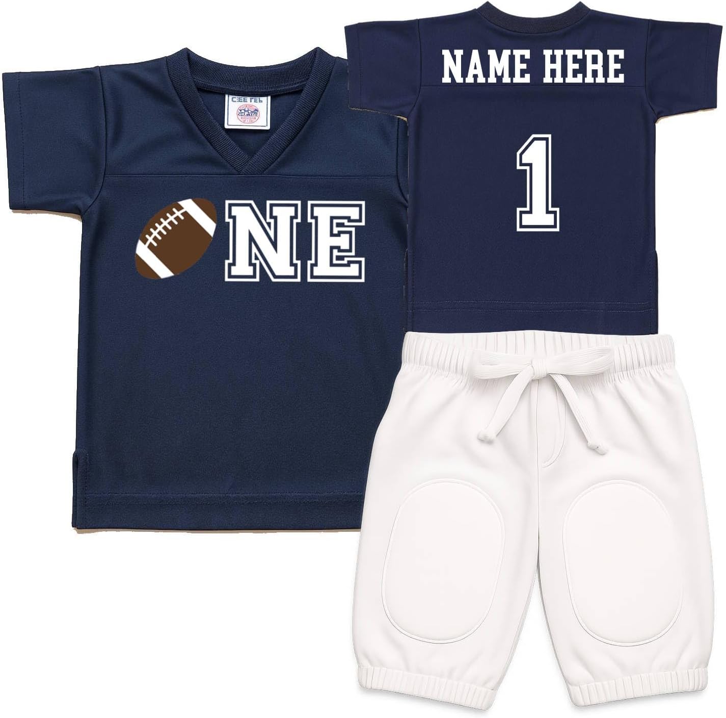 Personalized First Birthday Baby Jersey Outfit 1st Year Down Pants, Hat & Socks