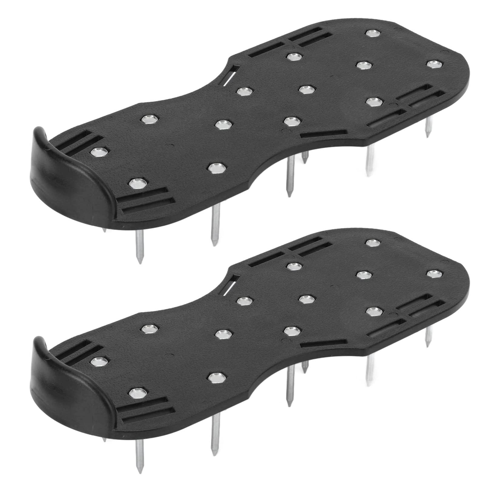 Zapatos escarificadores de césped manuales, aireador de césped para Caminar, Zapatos con Puntas de Hierba con Correa de Hebilla de Metal para jardinería (Black)