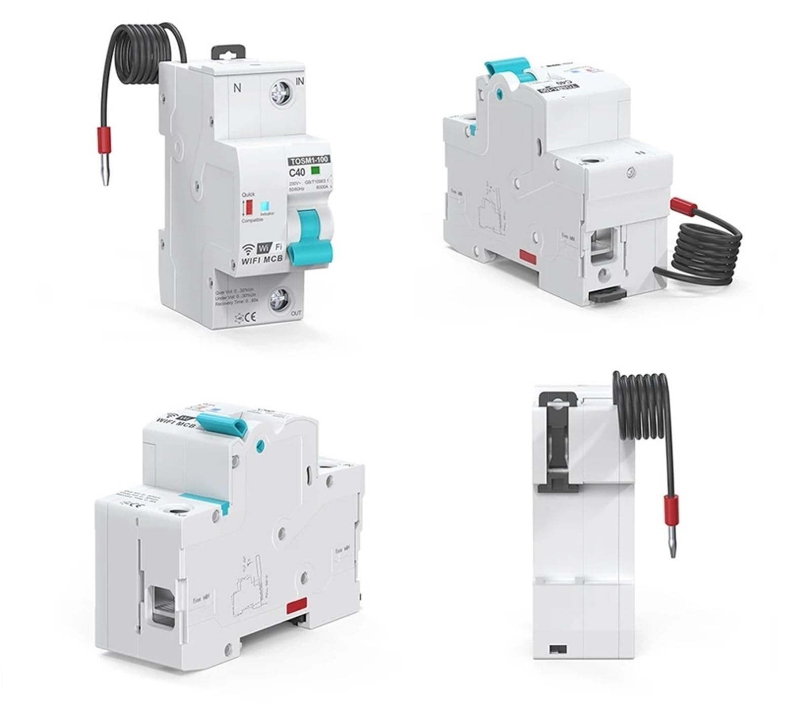 Disjoncteur WiFi 16A sur rail DIN avec minuterie et interrupteur connecté