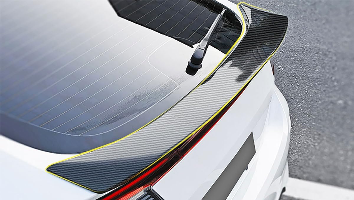 Rear Spoiler Wing Cover Compatible with Honda Civic Hatchback 11TH 2026 2025 2024 2023 2022 Rear Spoiler Tail Trunk Lip Wing Flap Exterior Car Accessories ABS 1PCS(Carbon Fiber Style)