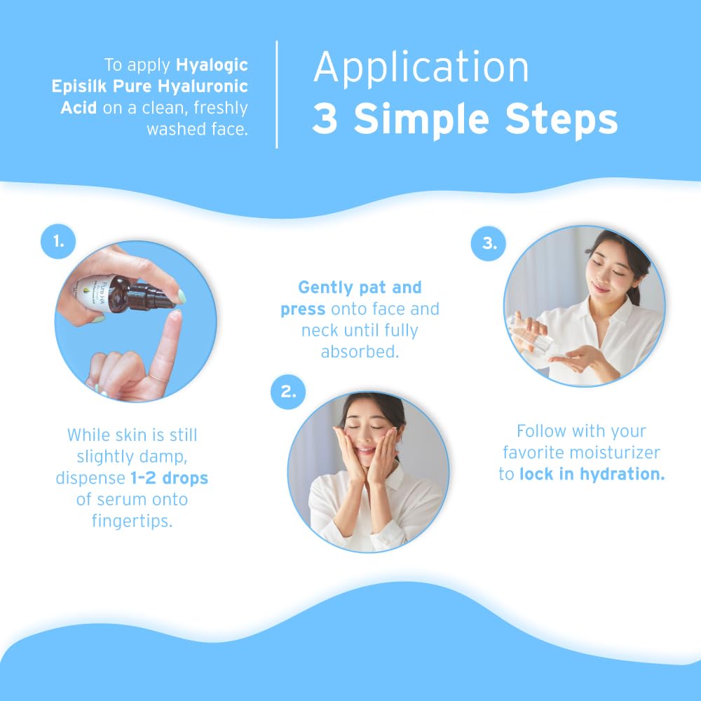 Hyalogic Episilk Pure HA Facial Serum - Hydrating Hyaluronic Acid Skin Care