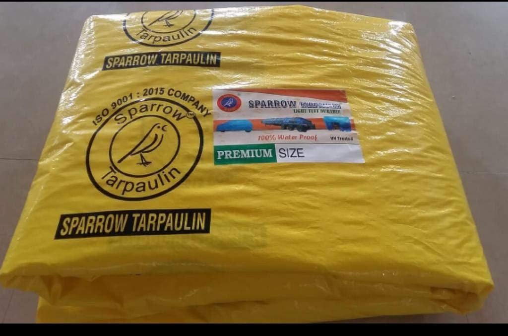 Sparrow Plastic Tarpaulin 120 GSM (Yellow) (24x 18)