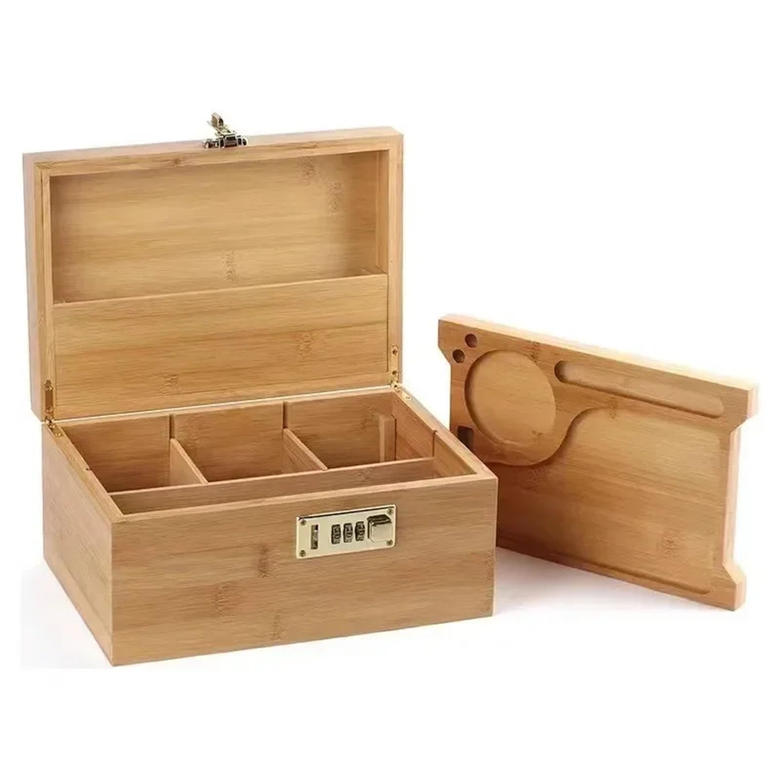 Costurero de Madera Caja de costura madera, caja almacenamiento, bandeja enrollable maciza, for té con cerradura cestas de costura para el hogar y bordado