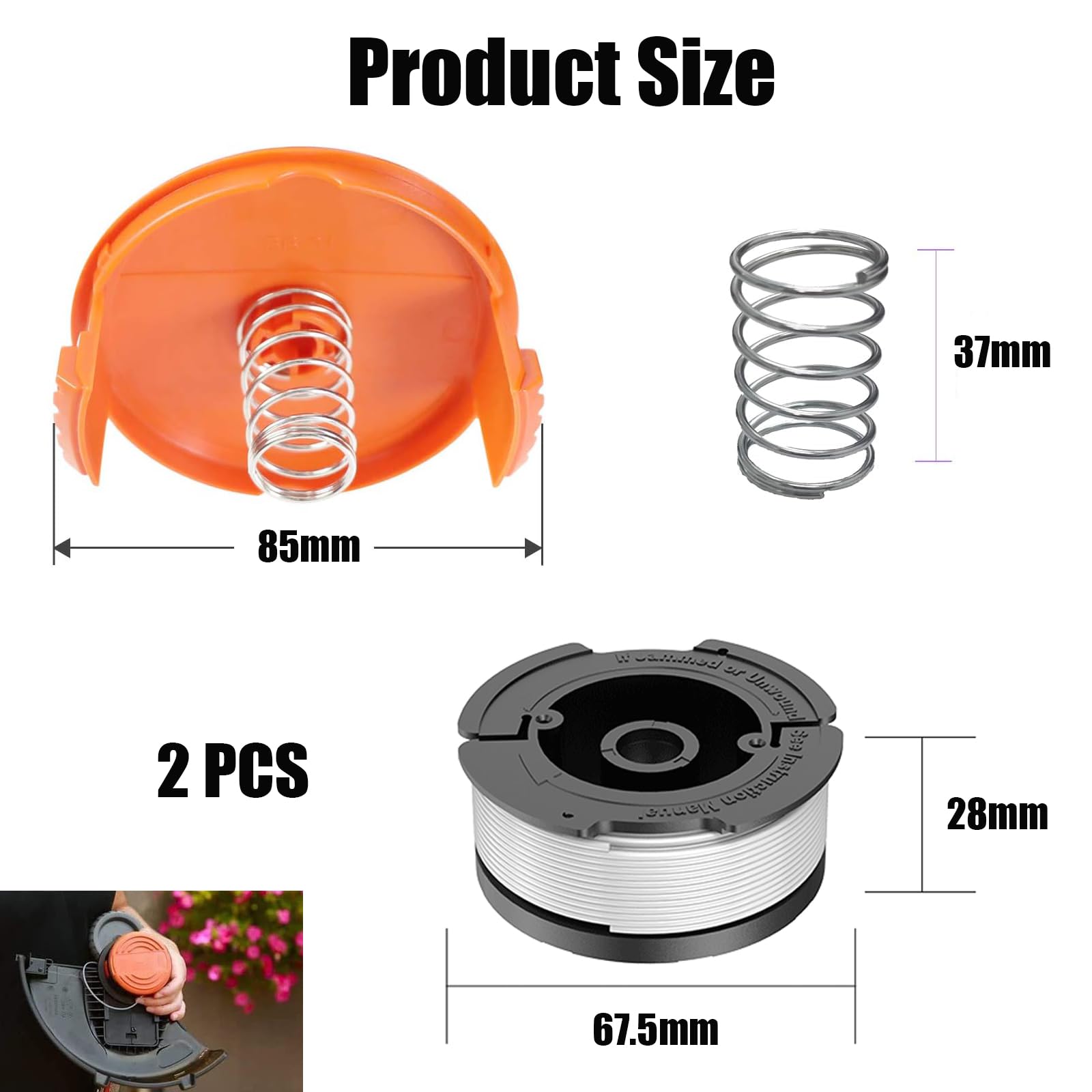 3 PCS Black And Decker Strimmer Spool, Strimmer Spool for Black and Decker Strimmer Wire, Decker Reflex Strimmer Spool Line - Image 2