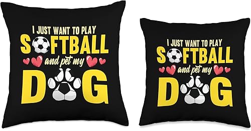 Miniatura 3 de Fur Parent Mom Dad Pet Owner Men Funny I Just Want to Play Softball and Pet My Dog Lover - Almohada de 16 x 16 pulgadas, multicolor