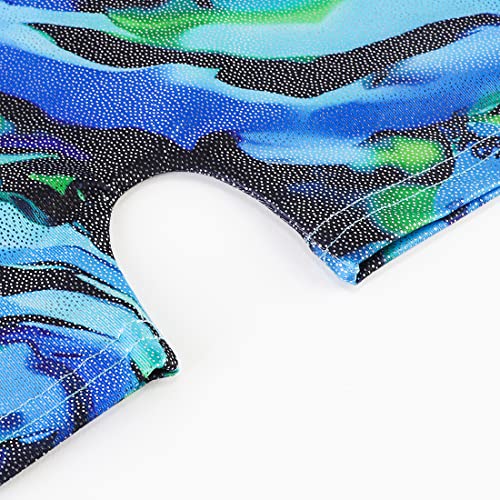 Image of HOZIY Gymnastics Leotards for Girls with Shorts Toddlers Biketards Rainbow Unicorn Dinosaur Mermaid Leopard Flower Galaxy