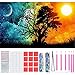 Kit de Pintura de Diamantes 5D con Taladro Completo Punto de Cruz Diamante, Diamond Painting Kit Completo Puzzle Diamantes,Punto de Cruz Diamante Kit Completo (Día y noche 30 * 45 cm)
